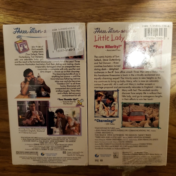 Three Men and a Baby. 3 Men and a Little Lady VHS - Picture 3 of 3